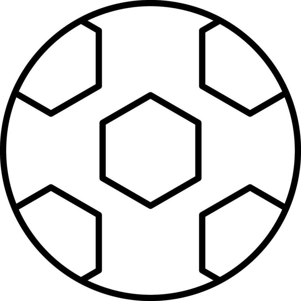 Flat Style Soccer Ball Line Art Icon. vector