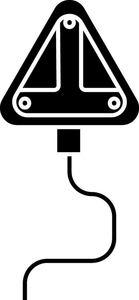 Three Pin Plug Icon In black and white Color. vector