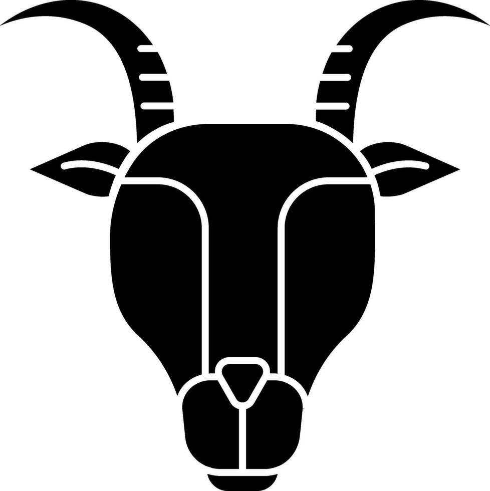 Capricorn Icon Or Symbol In Glyph Style. vector