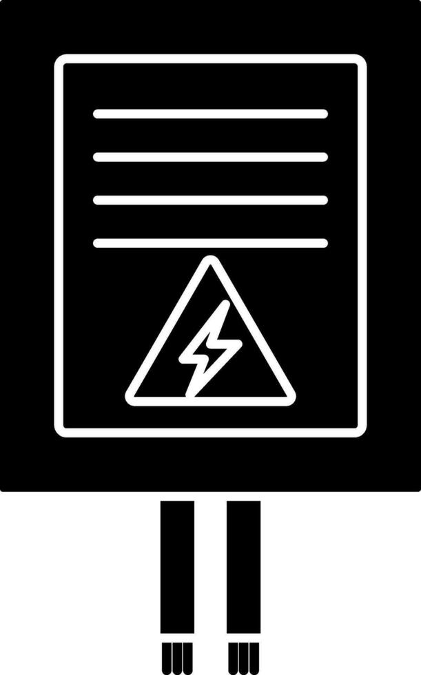 eléctrico o distribución tablero icono en negro y blanco color. vector