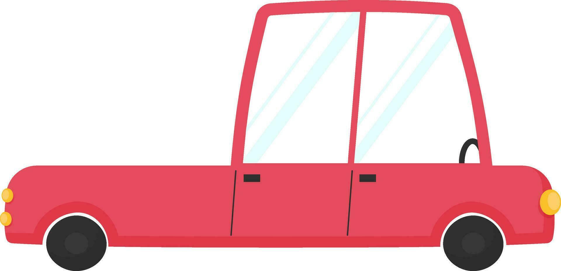 Pickup Truck Element In Red Color. vector