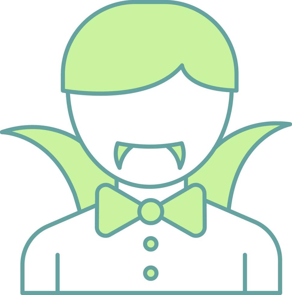 Man Vampire Icon In Green And White Color. vector
