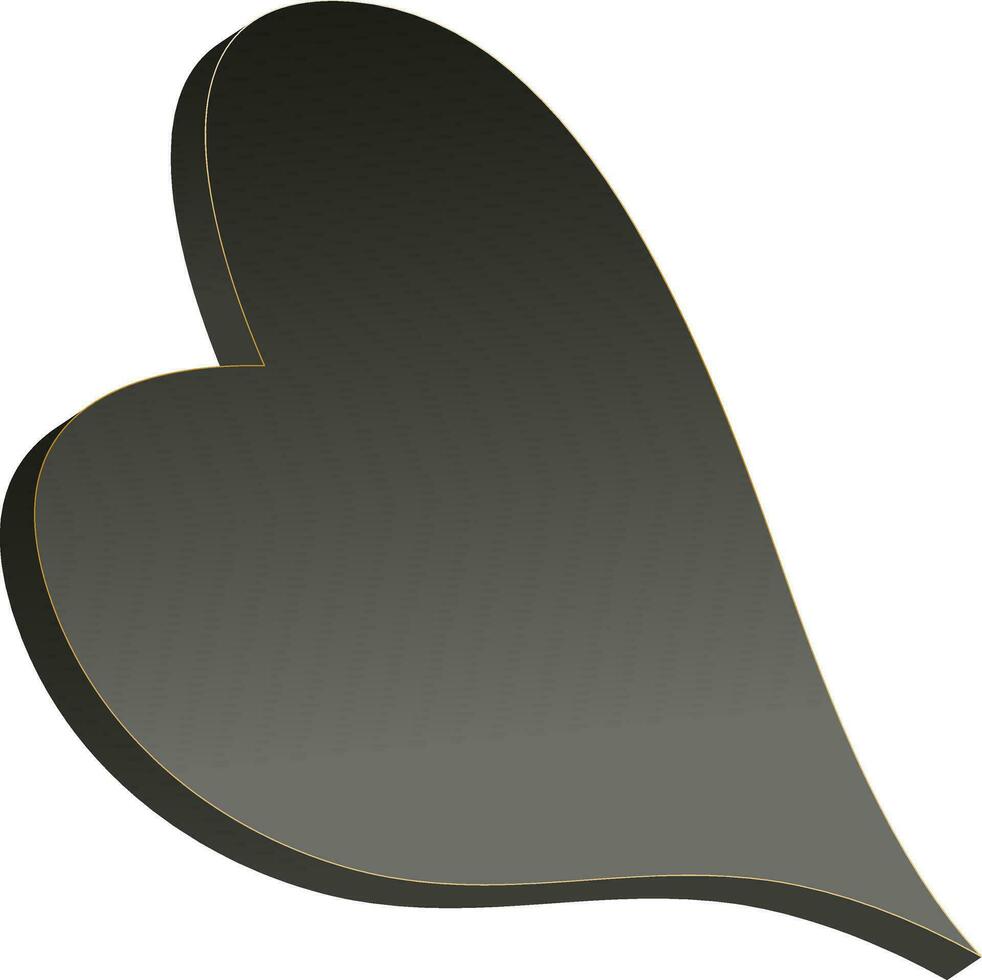 Grey Playing Card Heart Symbol In 3D Style. vector