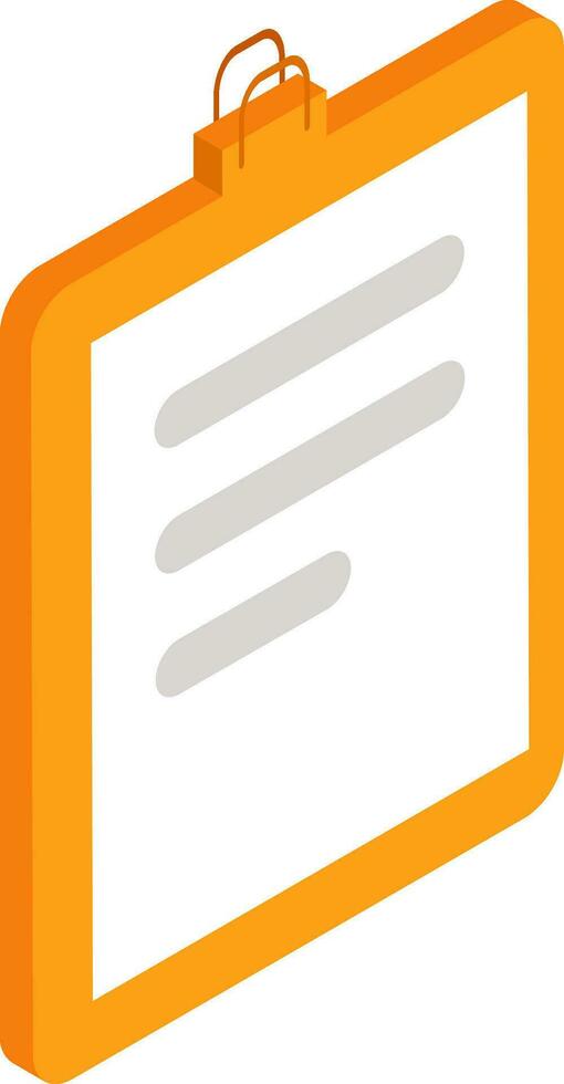 Isometric clipboard element on white background. vector