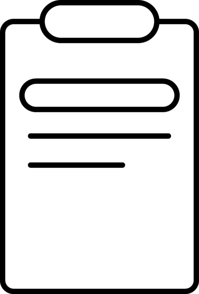 Illustration of Clipboard icon in black line art. vector