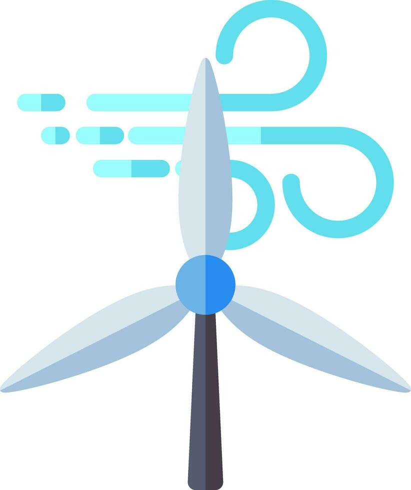 Windmill icon or symbol in blue color. vector