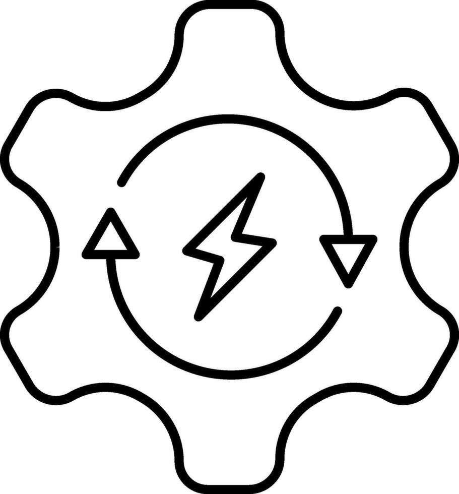 Renewable energy setting icon in thin line art. vector