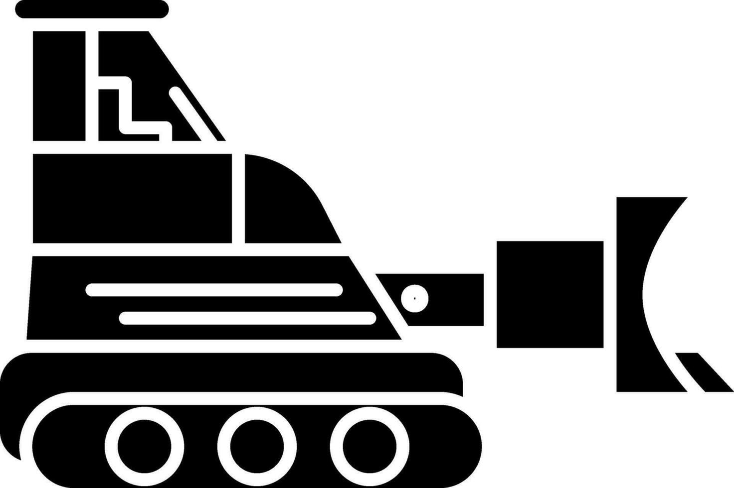 black and white Illustration Of Bulldozer Icon Or Symbol. vector