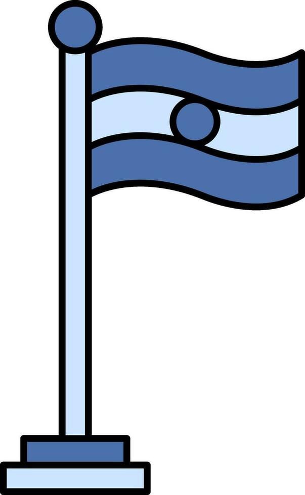Indian Flag Icon In Blue Color. vector
