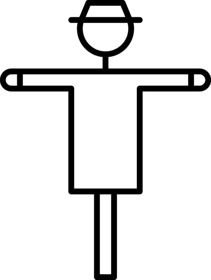 Scarecrow Icon In Black Outline. vector