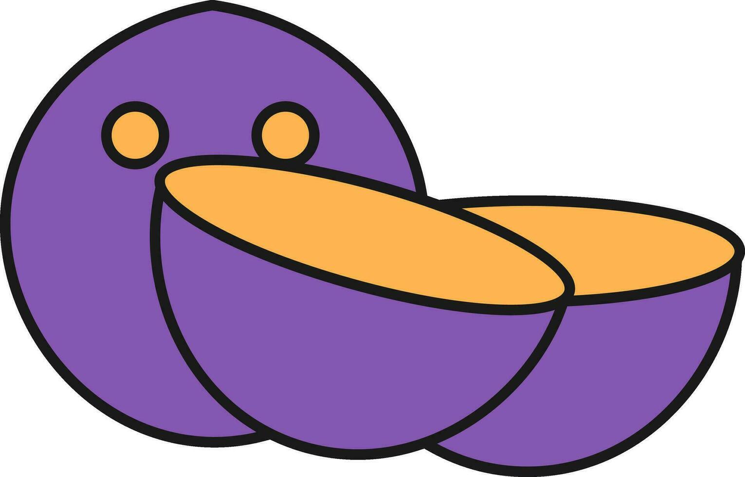 ilustración de Coco icono en Violeta y amarillo color. vector