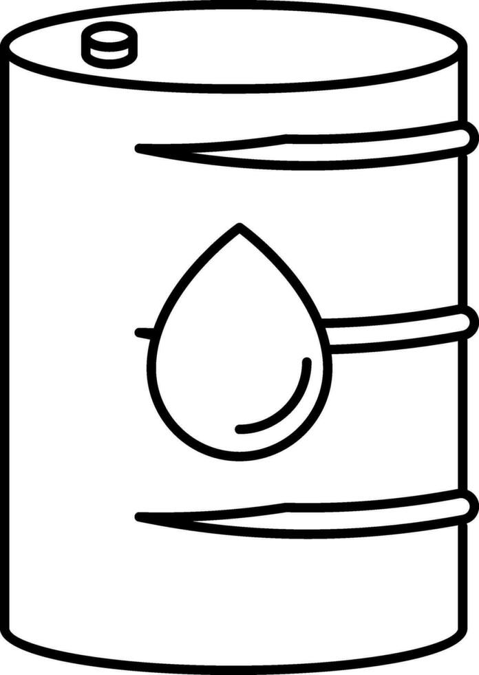 Oil Barrel Icon in Black Outline. vector
