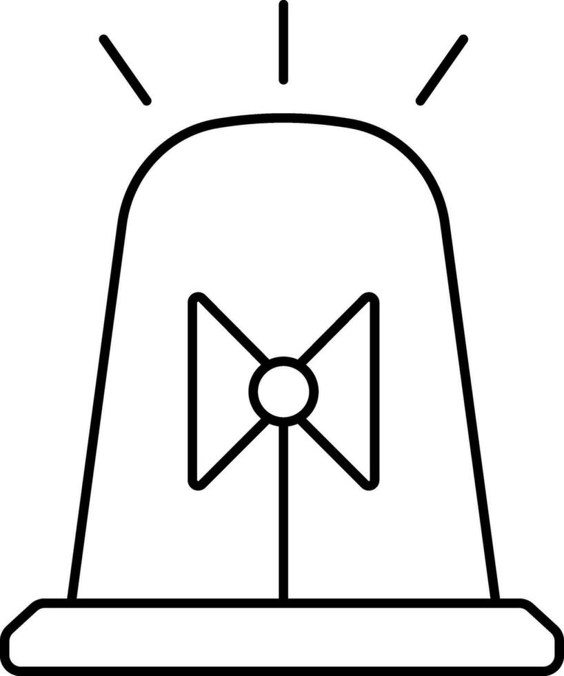 plano estilo sirena icono en negro línea Arte. vector