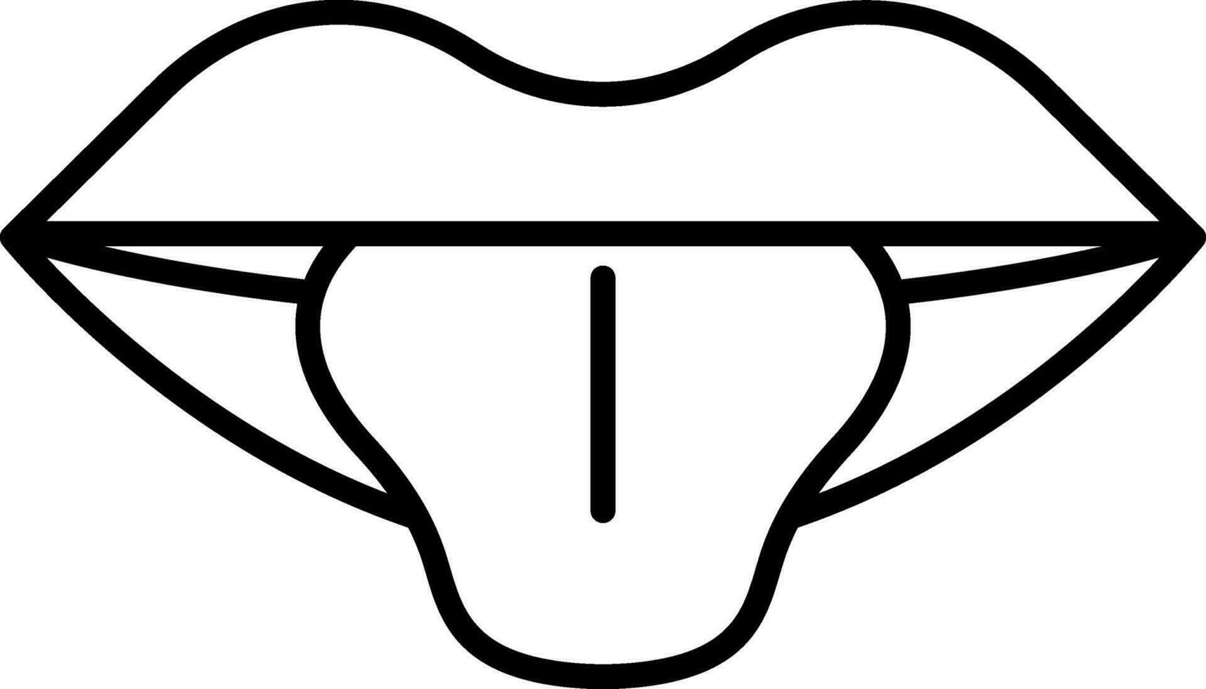 Flat Style Tongue Line Art Icon. vector