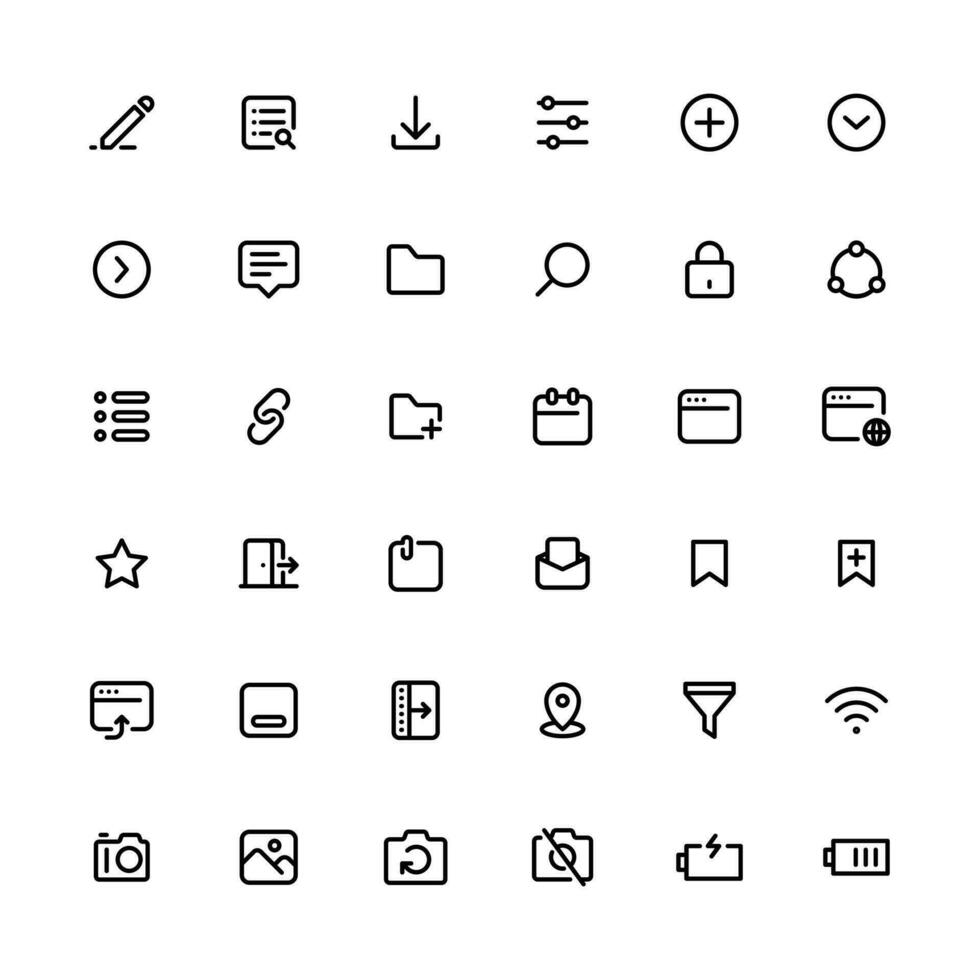 Set of different web icon or symbol for User Interface concept. vector