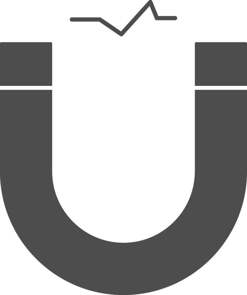 Magnet Icon Or Symbol In Gray And White Color. vector