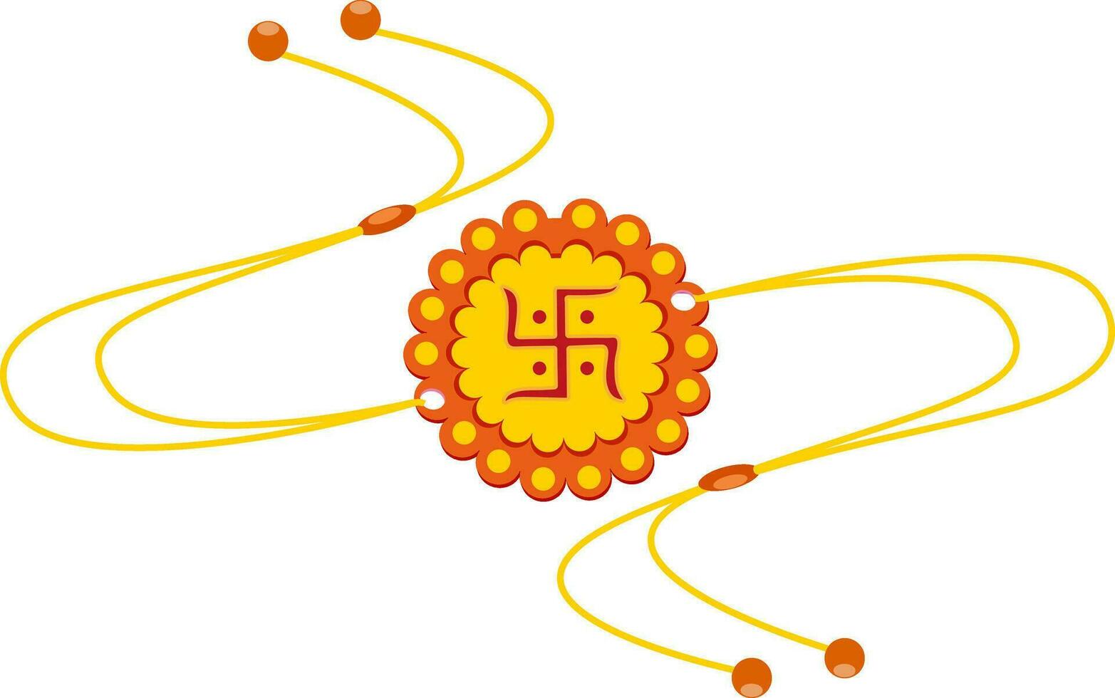 elegante rakhi con esvástica símbolo para raksha bandhan. vector