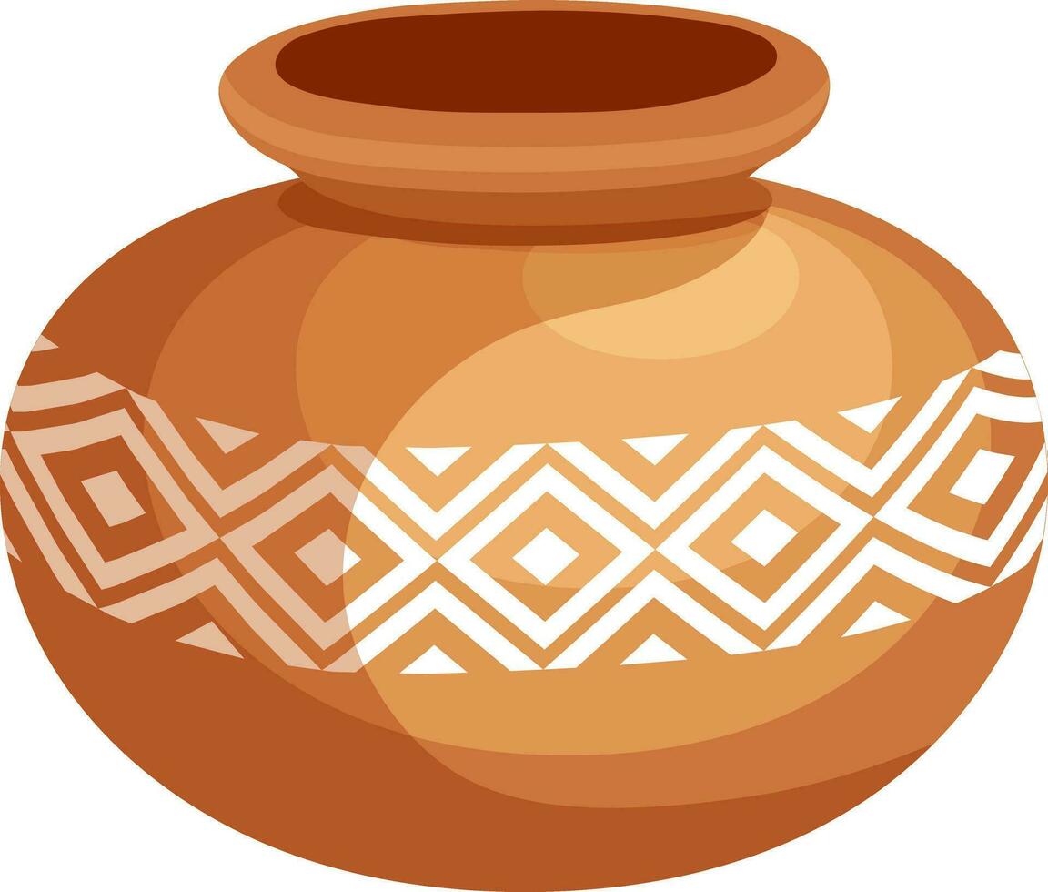 Illustration of traditional mud pot. vector