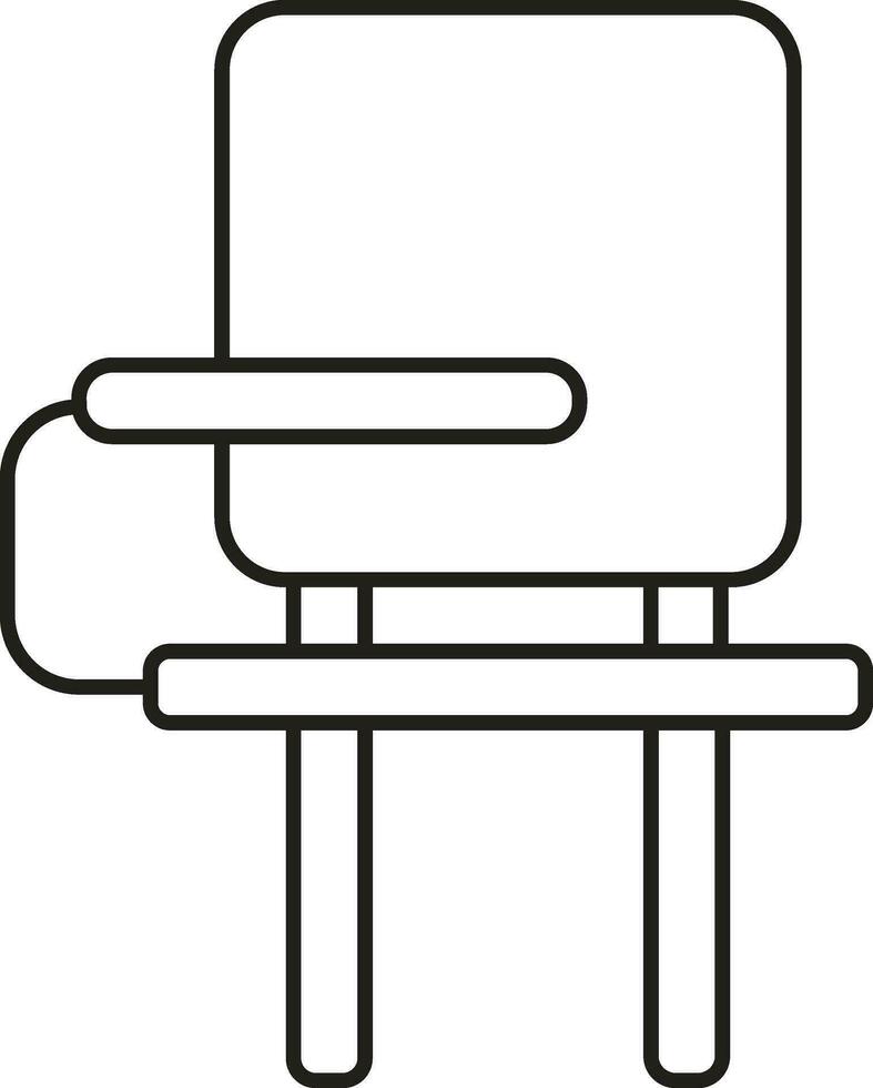 Isolated Student Chair Icon In Line Art. vector