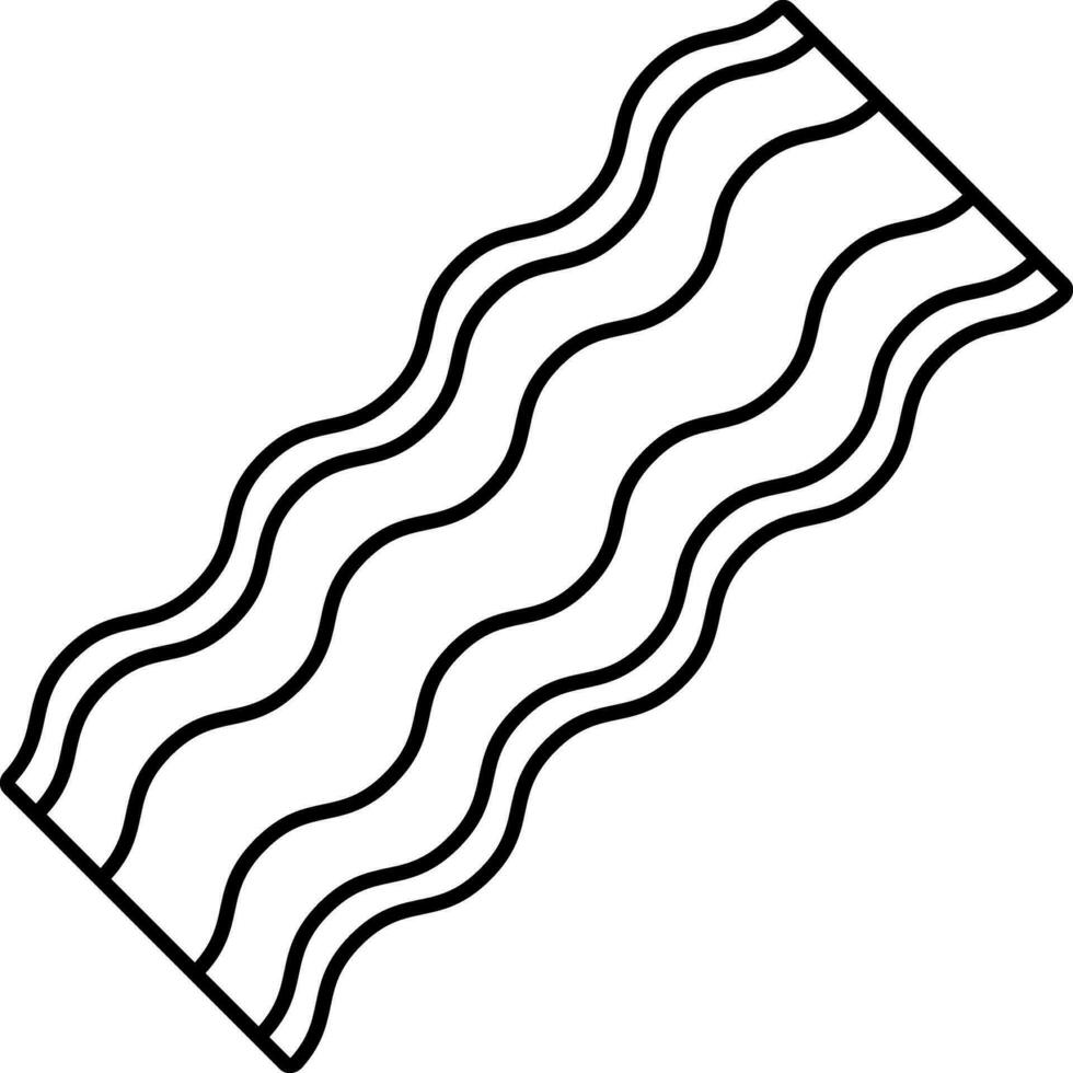 Black Linear Style Bacon Icon. vector