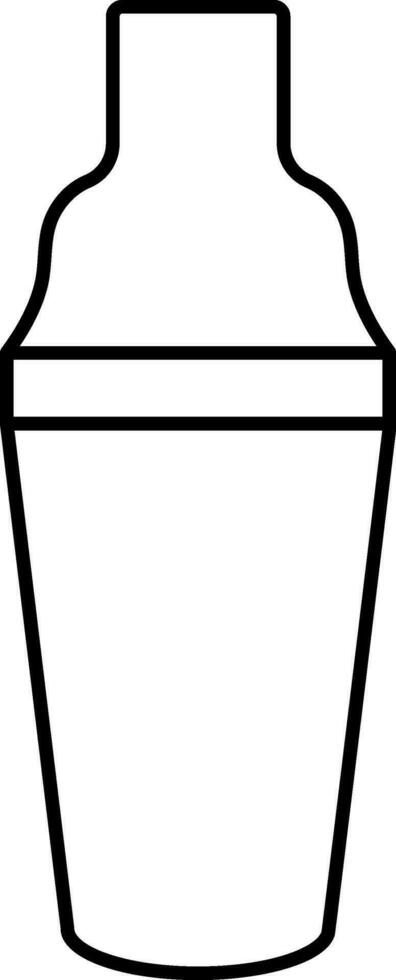 Isolated Cocktail Shaker Icon In Black Outline. vector