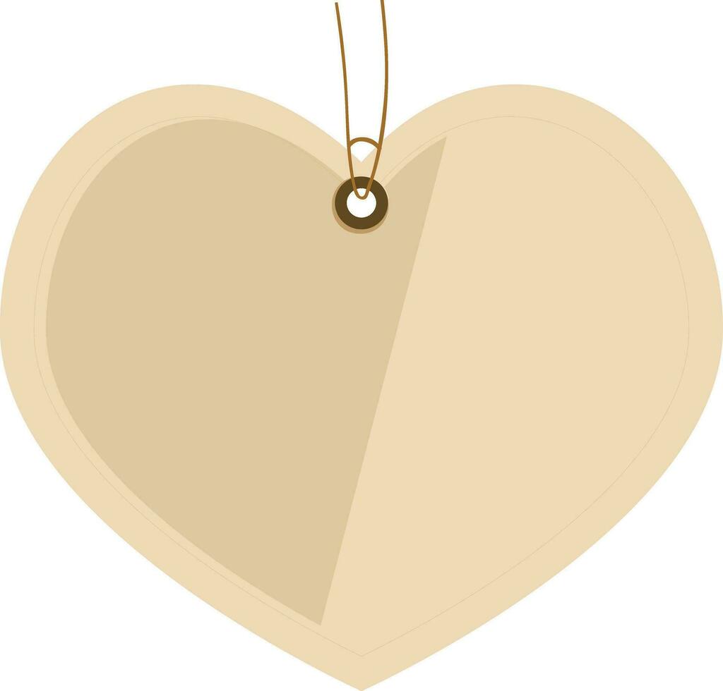 Heart shape hanging price tag sign or symbol. vector