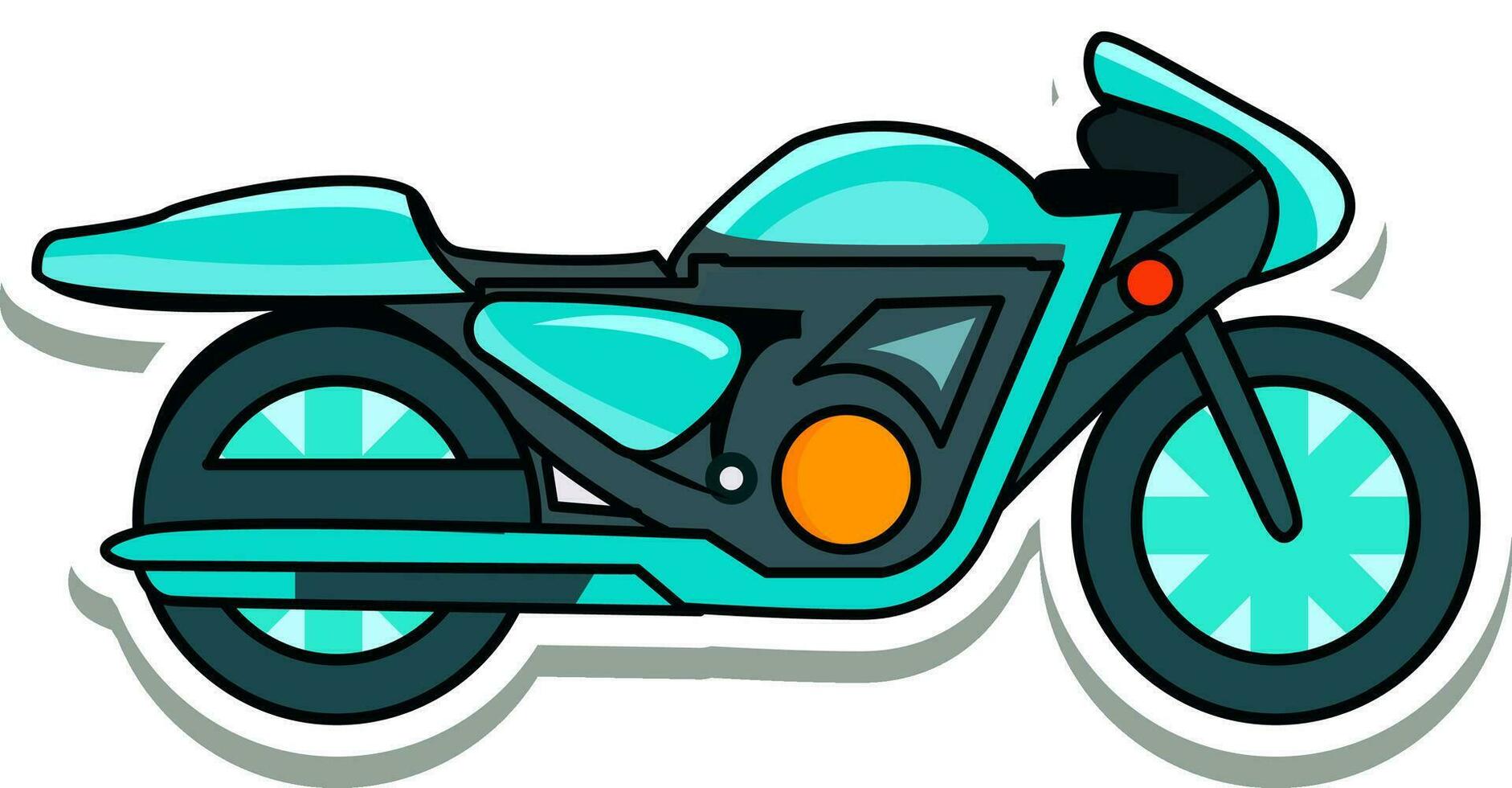 pegatina o etiqueta súper bicicleta en turquesa color. vector