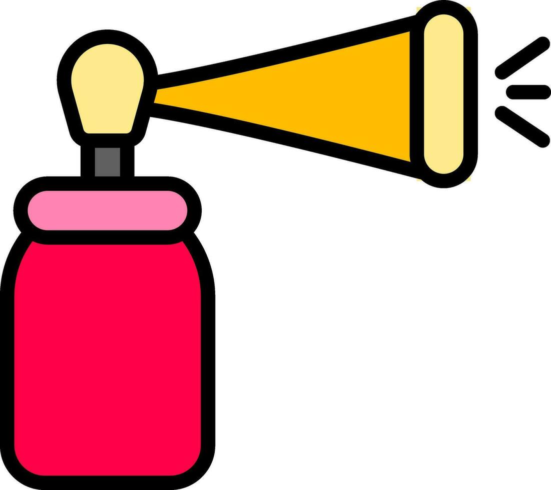 Air horn icon in yellow and red color. vector