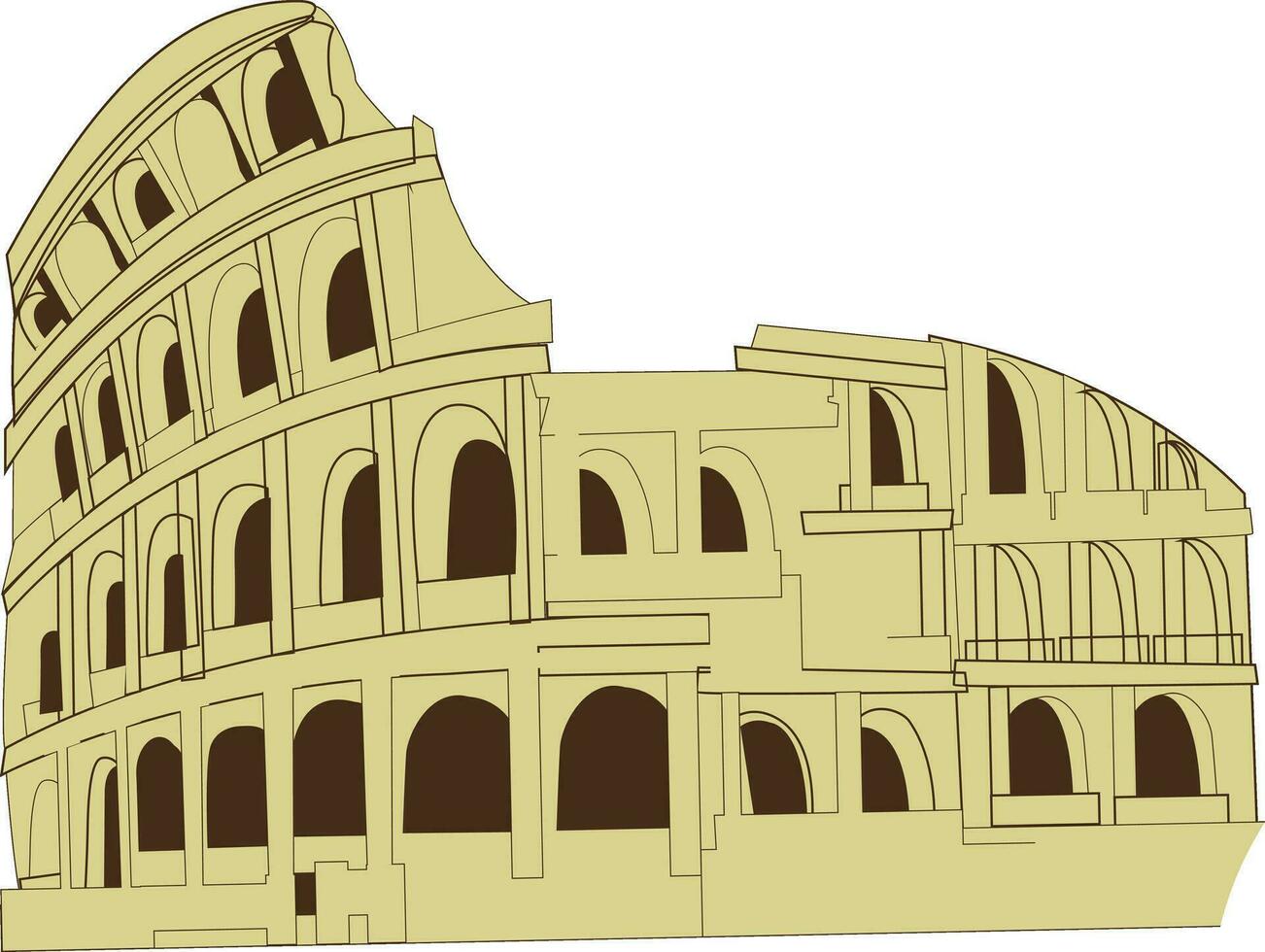 ilustración de coliseo Roma. vector