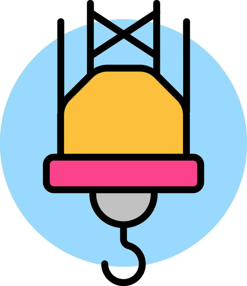 Illustration of Crane hook icon in flat style. vector