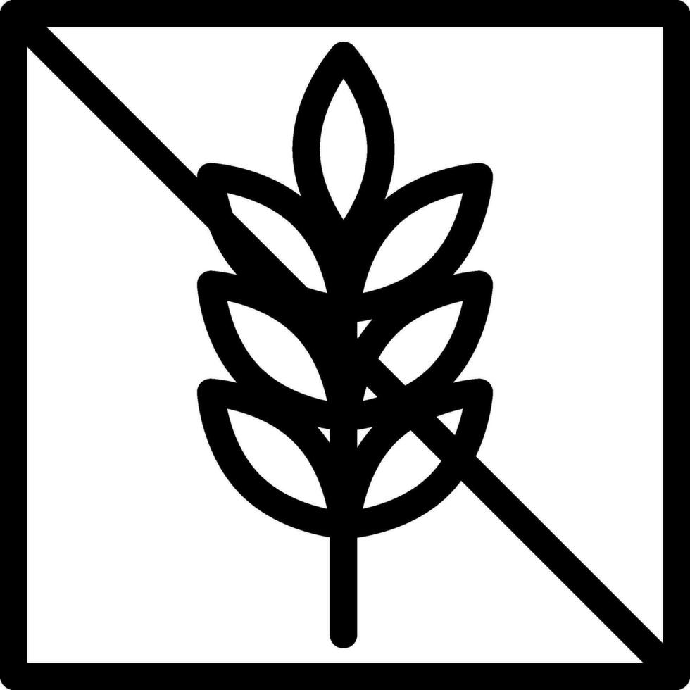 Black line art illustration of Gluten free icon. vector