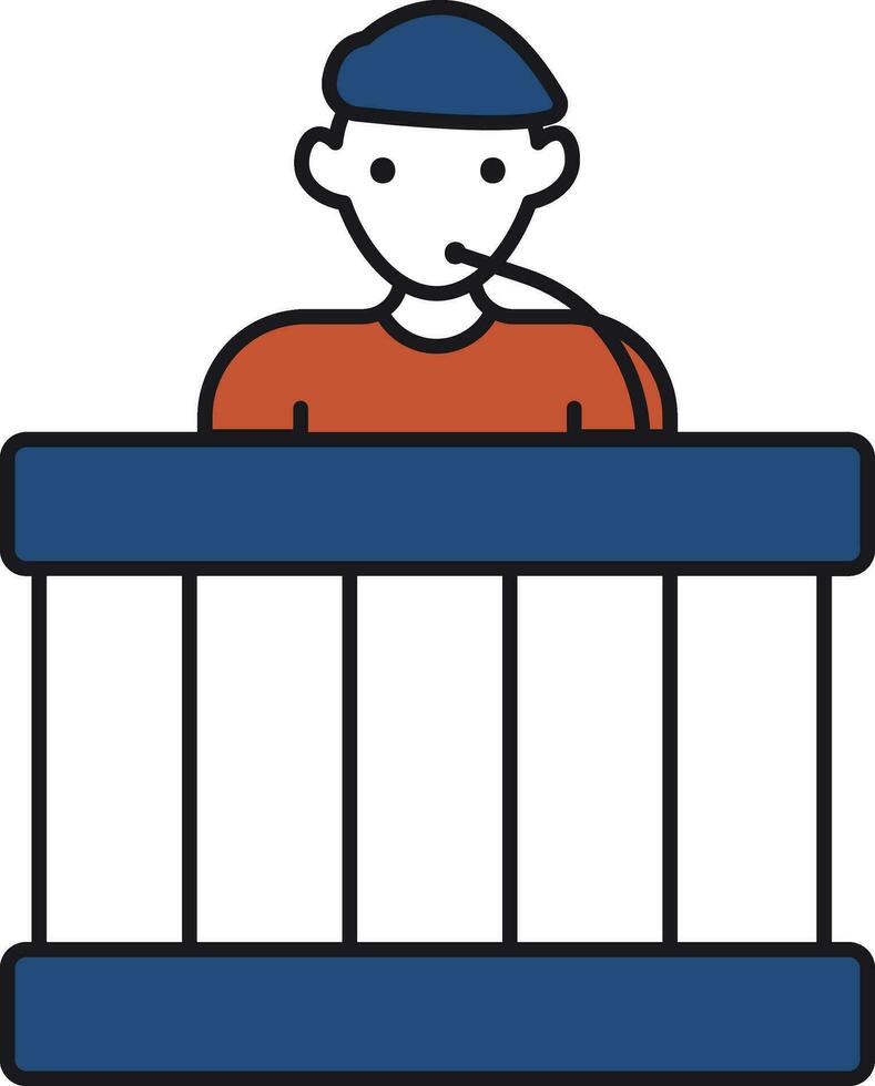 Flat Style Man Standing In Witness Box Icon. vector