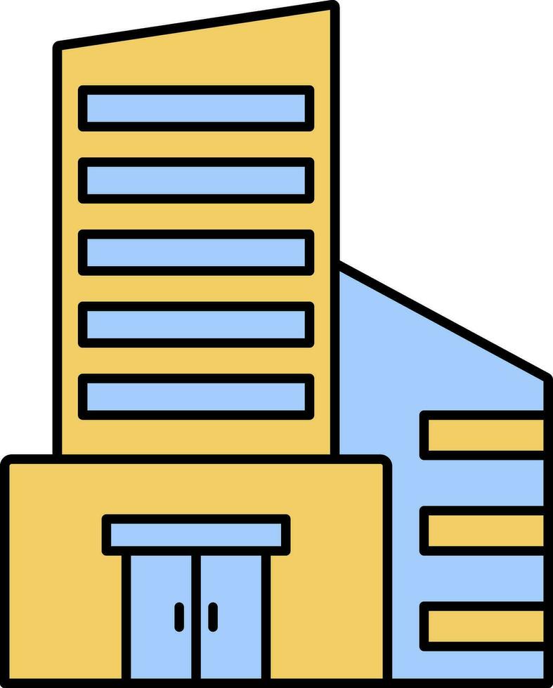 Blue And Yellow Color Building Icon. 25077719 Vector Art at Vecteezy