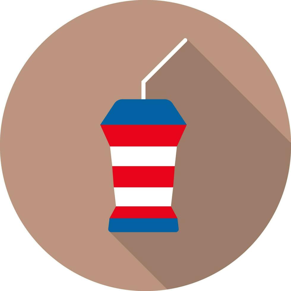 Disposable Cup With Straw Icon On Brown Background. vector