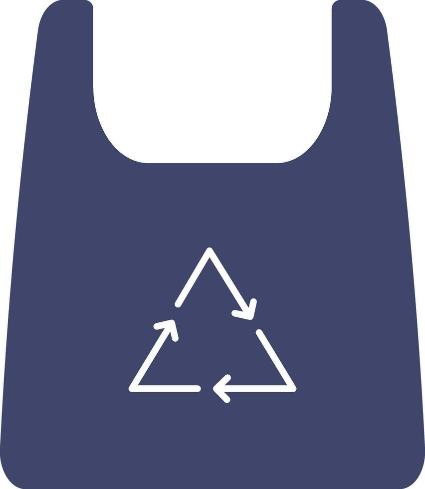 Recycle Bag Icon In Blue And White Color. vector
