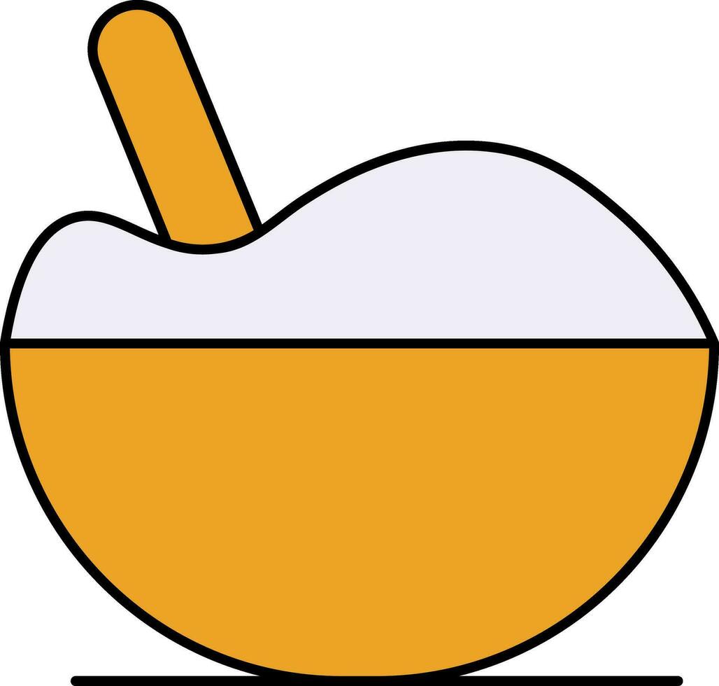 Baby Food Icon In Yellow And White Color. vector