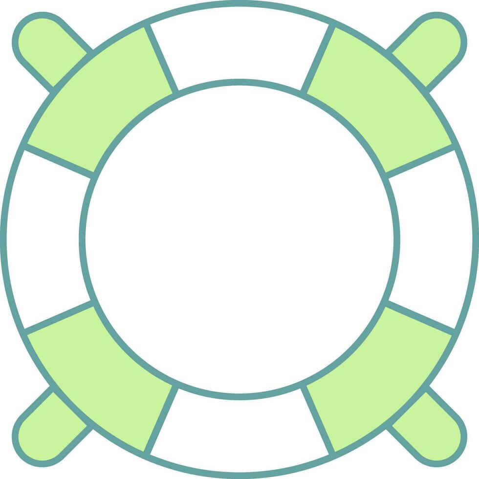 Lifesaver Icon In Green And White Color. vector