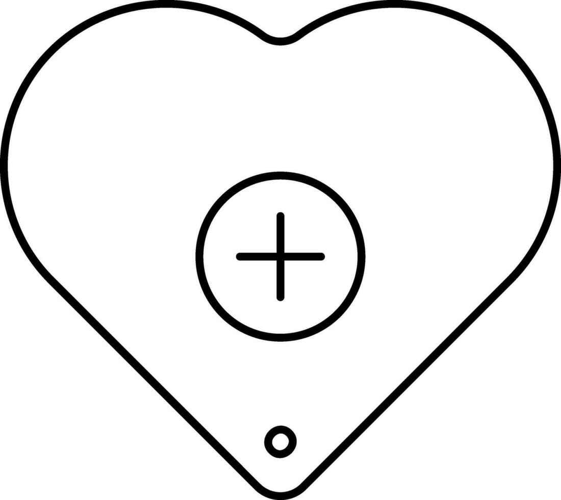 Medical Heart Care Icon In Black Outline. vector