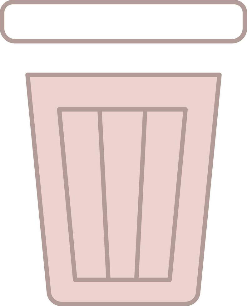 Isolated Dustbin Icon In Pink And White Color. vector