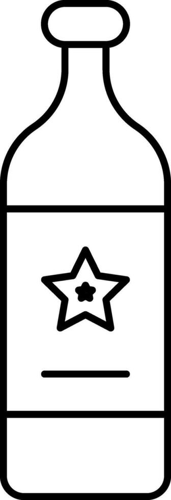 Bottle Icon In Black Outline. vector