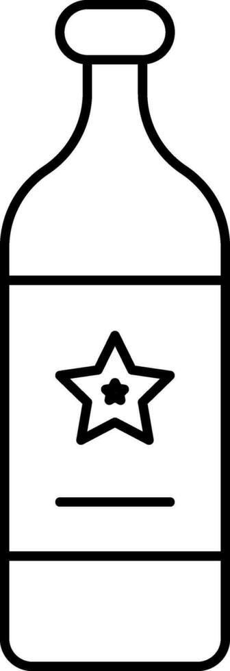 Bottle Icon In Black Outline. vector