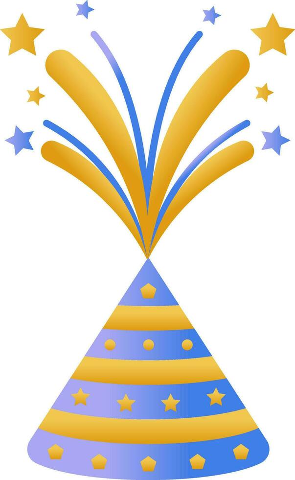 Fireworks Anar Icon In Golden And Blue Color. vector