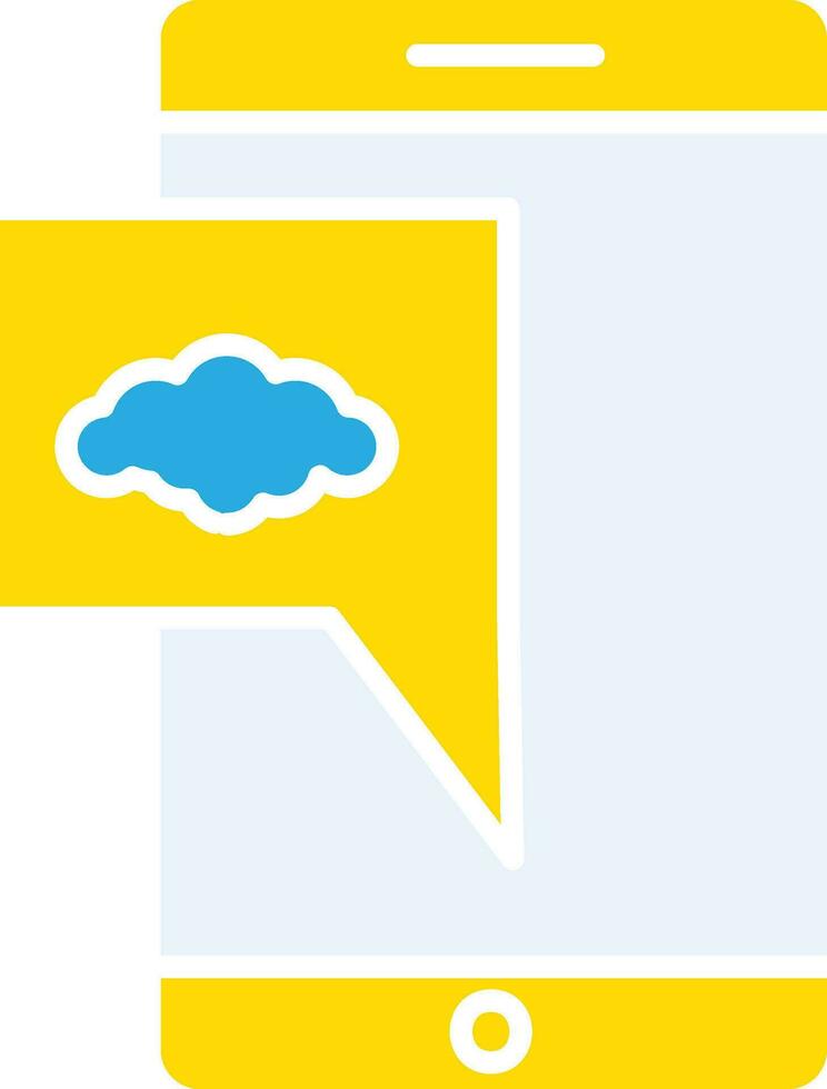 Colorful Weather Message In Smartphone Icon. vector