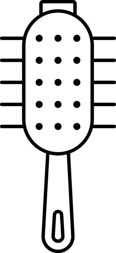 Isolated Hair Round Brush Icon in Line Art. vector