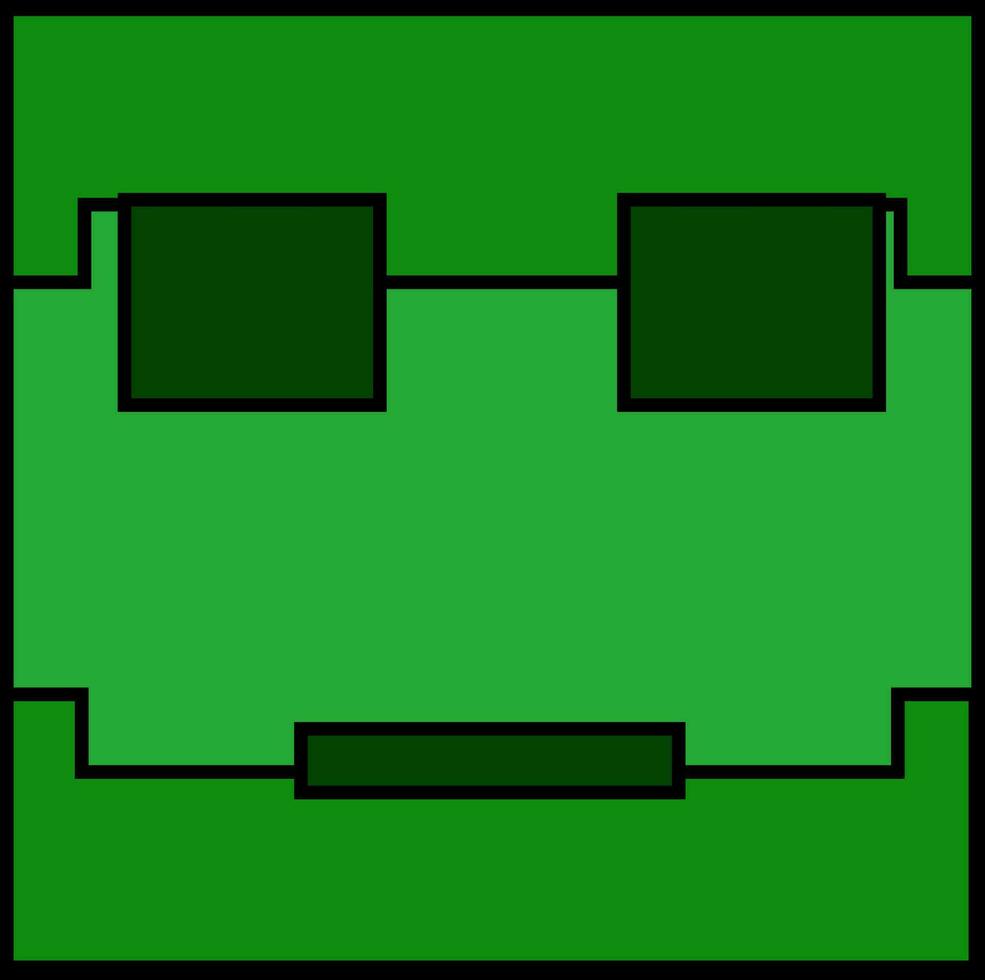 ilustración de un verde cara en dado. vector