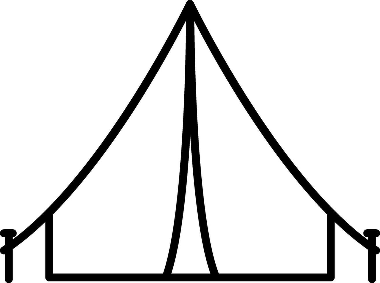 Line art illustration of Tent icon. vector