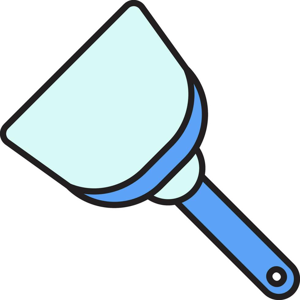 Isolated Dustpan Flat Icon In Blue Color. vector