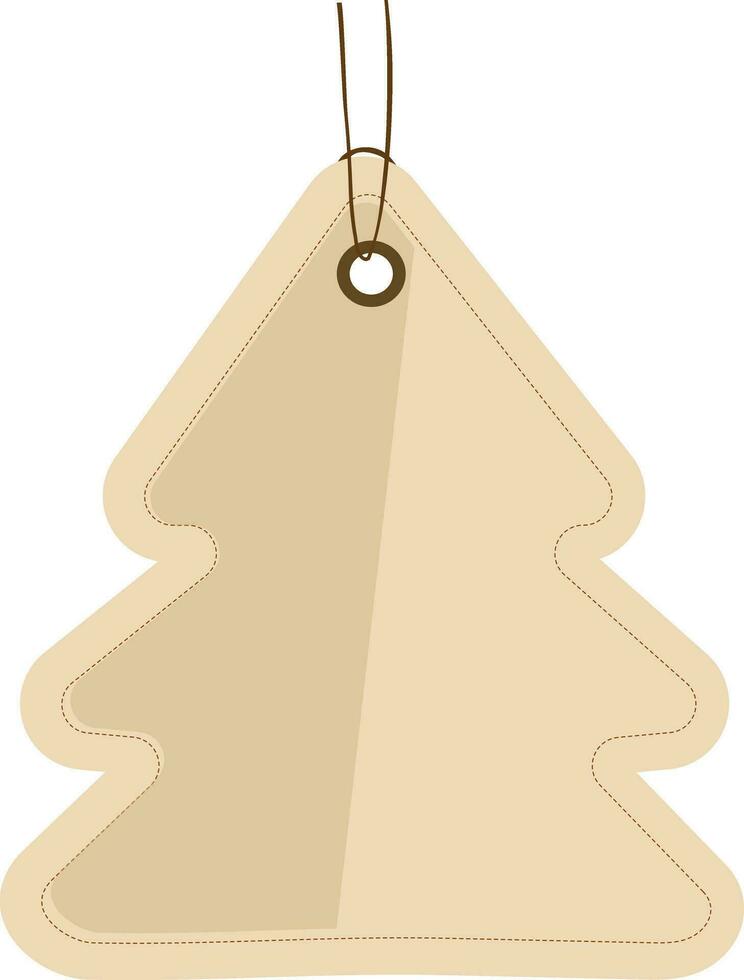 Xmas tree shape hanging price tag vector illustration.