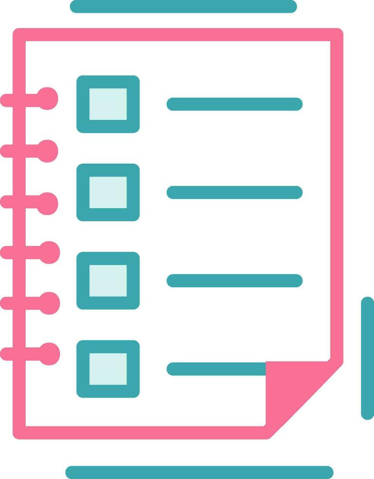 Document Paper Icon In Teal And Red Color. vector