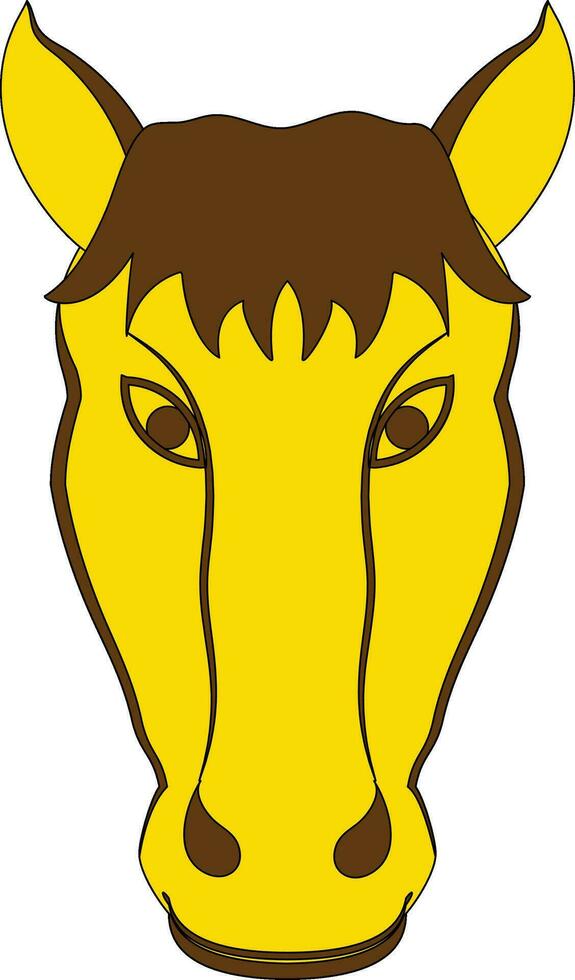 Horse head icon for chinese zodiac in color and stroke. vector